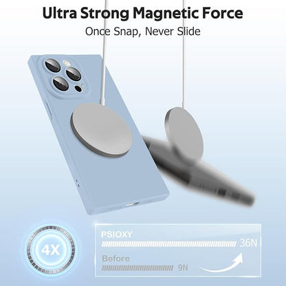 Designed for iPhone 15 Pro Max Case Compatible with Magsafe Cover Camera Lens Protector Military Grade Protection Shockproof Soft TPU Slim Magnetic Phone Case for iPhone 15 Pro Max Blue