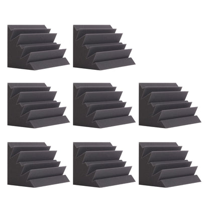 8 Pack - Bass Traps Acoustic Foam Corner, 8''x8''x12'' Black Bass Traps Corner Studio Foam, High Density and Fire-Proof Acoustic Panels Recording Studio Acoustical Treatments