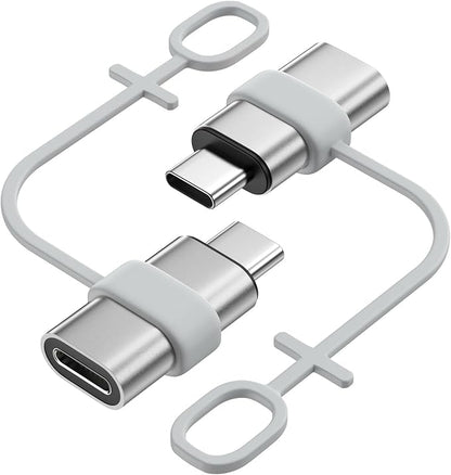 MoKo Lightning to USB C Adapter 2Pack, NOT for Lightning Earbuds/Headphones/OTG, USB-C to Lightning Adapter for iPhone Air 17 16 15 Pro Max Plus,iPad Pro/Air,Galaxy,ONLY for Charging/Data Sync,Silver