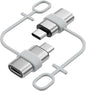 MoKo Lightning to USB C Adapter 2Pack, NOT for Lightning Earbuds/Headphones/OTG, USB-C to Lightning Adapter for iPhone Air 17 16 15 Pro Max Plus,iPad Pro/Air,Galaxy,ONLY for Charging/Data Sync,Silver
