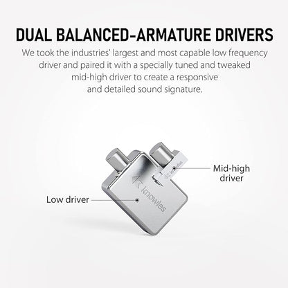 Xvive T9 in-Ear Monitor Headphones Dual Knowles BA Drivers IEM for Studio, Band Rehearsal, Live Performance (T9)
