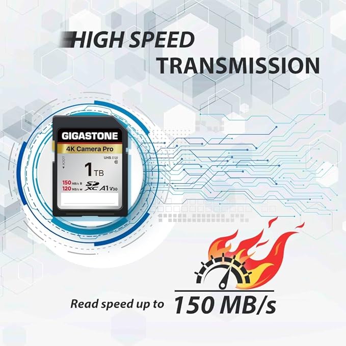 [5-Yrs Free Data Recovery] GIGASTONE 1TB SD Card with USB Type C Card Reader, 4K Camera Pro, A1 V30 U3 SDXC Memory Card Compatible with Canon Digital Camera, with 1 Mini case