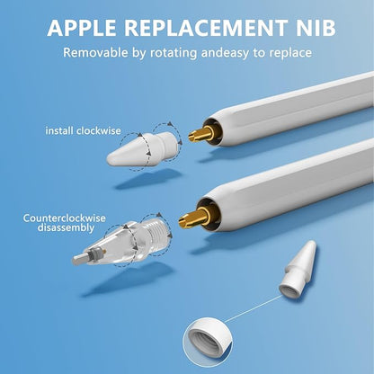 (8 Pack) Replacement Tips for Apple Pencil 2nd Generation and Apple Pencil 1st Generation,Inesore Upgraded Apple Pencil Tips Accessories Compatible with Apple Pencil 2 Generation iPad Pro Pencil Nib