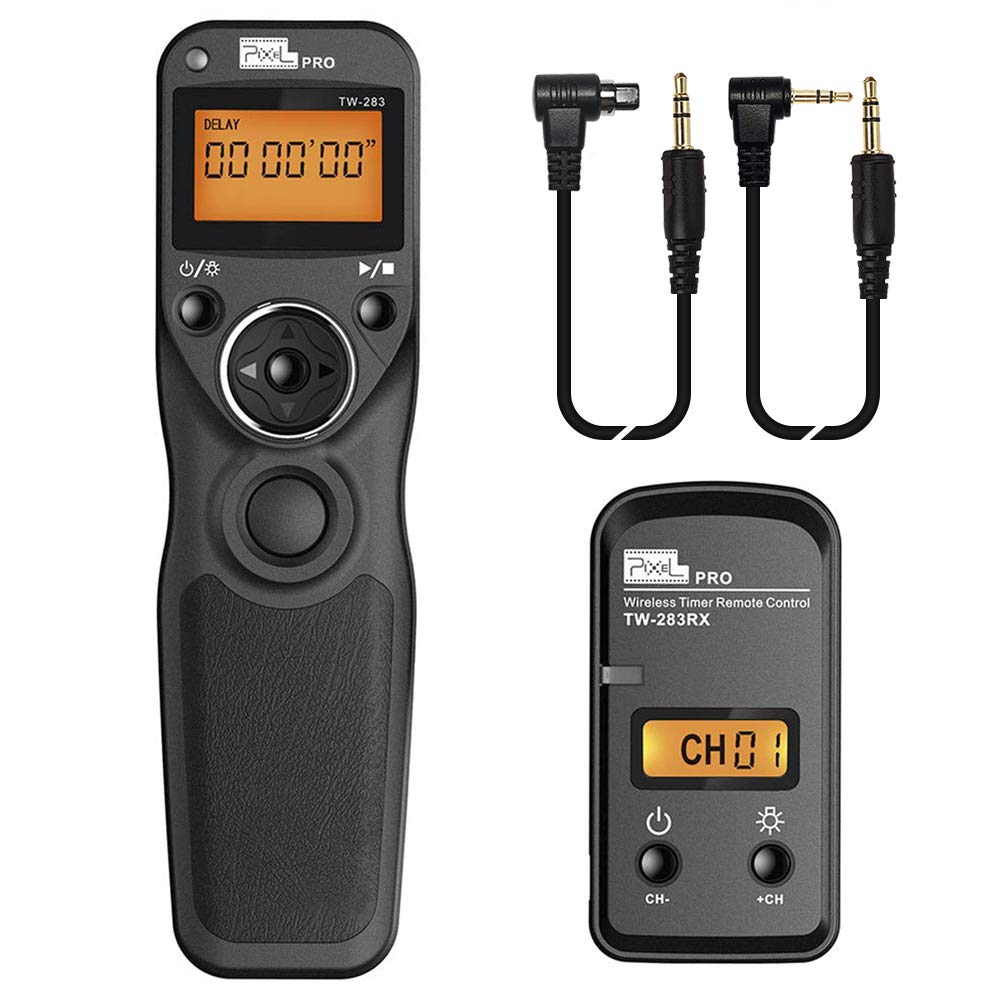Remote Control Compatible for Sony, Pixel Wireless Shutter Release Cable TW-283 S1/S2 Timer Remote Control Compatible for Sony Alpha A100 A350 A450 A550 A560 A9 A99 A77 A7RII A7