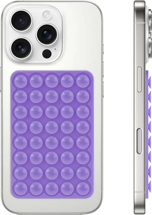 Yojaro Silicone Suction Phone Case Mount, Non Slip Suction Cup Phone Mount, Phone Accessories Holder for Selfies and Videos, Silicon Adhesive Phone Stand Sticky for Cell Phone Purple