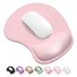 ITNRSIIET Ergonomic Mouse Pad, Cushioned Gel Wrist Rest, Non-Slip Base, Smooth Surface, Cute Multi-Color, 9.5 x 8.2 in, White