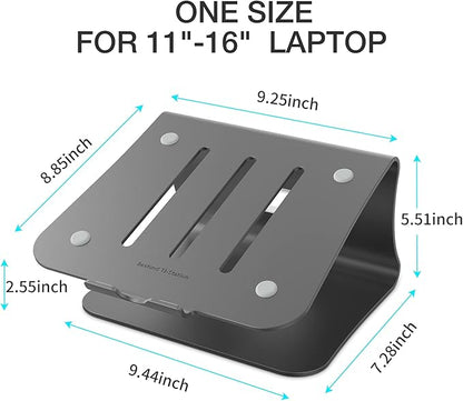 Laptop Stand Aluminum Cooling Computer Stand Holder for Apple MacBook Air Pro 11-16" Laptops (Gray)