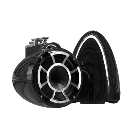 wet sounds Rev 8 Black V2 Revolution Series 8" Black Tower Speakers w/Swivel Clamp Base Mount