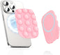 Magnetic Phone Suction Grip, Shower Phone Holder for MagSafe, Octo Phone Sticky Buddy Suction Grip for iPhone 16 15 14 13 12, Birthday Christmas for Women Pink