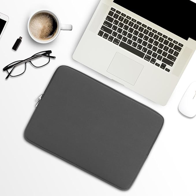 RAINYEAR 15.6 Inch Laptop Sleeve Protective Case Soft Lining Zipper Cover Padded Carrying Bag Compatible with 15.6" Notebook Computer Ultrabook Chromebook (Gray, Upgraded Version)