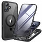 Miracase for iPhone 13 Case 6.1'',Full-Body Magnetic Clear Bumper Case with Built-in 9H Tempered Glass Screen Protector,Military Drop Protection Outdoor Phone Case — iPhone 16