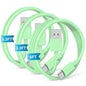3-Pack Green [3.3FT+3.3FT+6FT] USB A to USB C Cable，USB to USB C Car Carplay Cable for iPhone 16 15 Pro Plus Pro Max，for iPad Pro/Air/Mini，for Samsung S24/S23/S22/S21，for MacBook Pro/Air and More