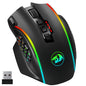 Redragon Gaming Mouse, MMO Mouse Gaming UP 12400 DPI, 19 Macro Programmable Buttons, RGB Mouse with 12 Side Buttons, 8 * 2.4g Weight Tuning for PC Laptop MOBA FPS, M901K, Black