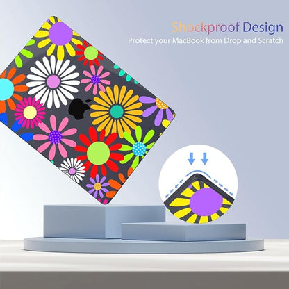 Teryeefi Compatible for MacBook Air 13.6 inch Case A3240 A3113 A2681 (2025 2024-2022 Release), Protective Plastic Hard Shell Cover for MacBook Air M2 M3 M4 13 inch, Abstract Flowers A001