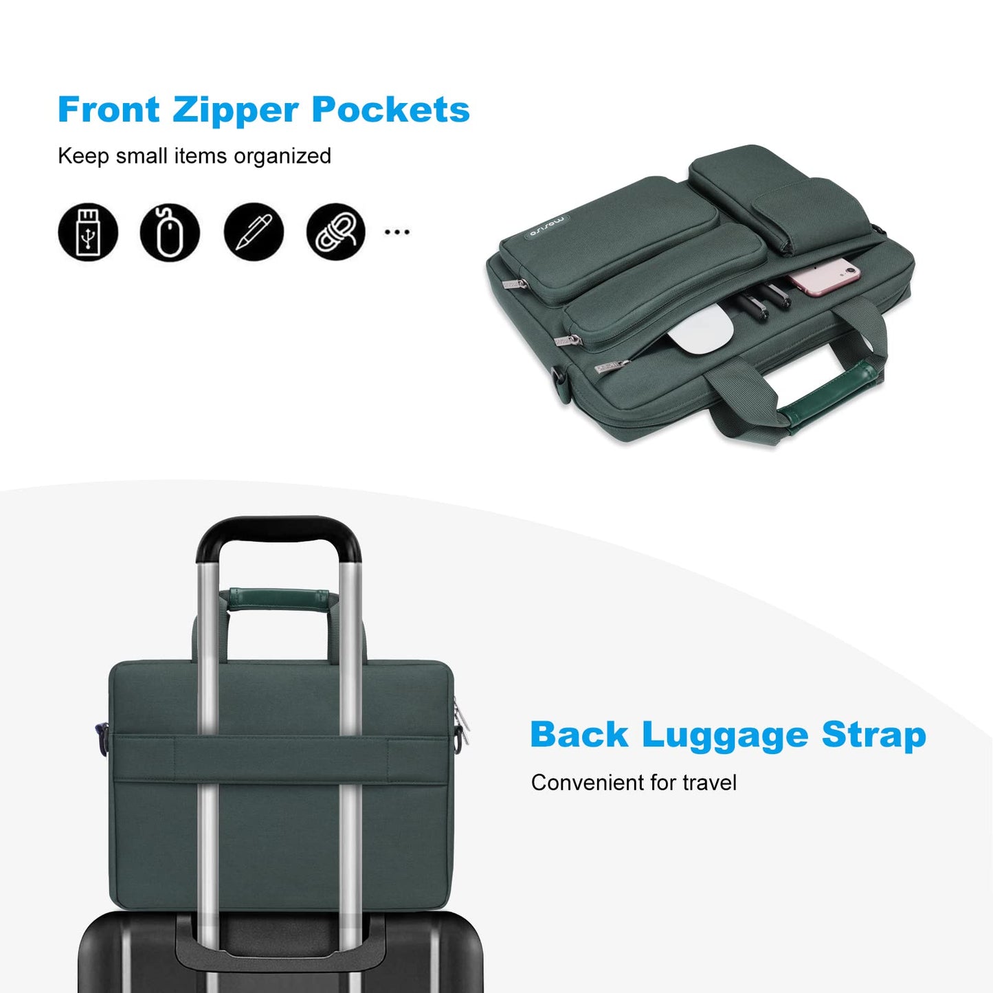 MOSISO Laptop Shoulder Bag 16 inch, 15-15.6 inch Computer Bag