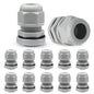Kyuionty 12 Pcs 1/2" NPT Nylon Cable Glands, Black Cable Cord Connector