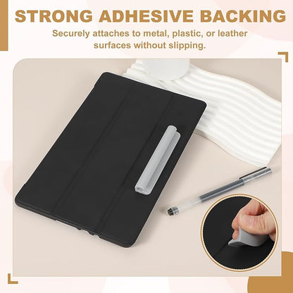 PATIKIL 2 Pcs Adhesive Pencil Holders, 105mm Long Universal Pencil Clip Silicone Pen Holder Office Pen Organizer for Desk Wall Clipboard Notebook Tablet Case Stylus, Green