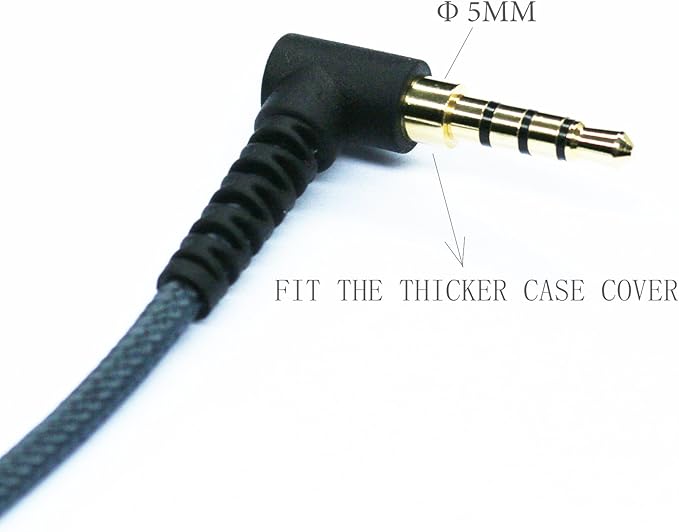 50cm(1.5ft) Right Angle 4 Pole 3.5mm 1/8 inch Male to 4 Pole 3.5mm 1/8 inch Female Stereo Audio Headphone Earphone Extension Cable Adapter Cord Tangle-Free Braided Wire