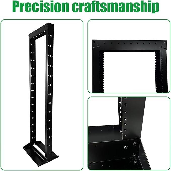 2 Post 29U Open Frame Server Rack 2-Post Server Rack Network Rack,Comes with 2 Center Trays,for 19 Inch Equipment, Networking Data & IT Devices,1260lbs Weight Capacity Rack(2P-LD-29)