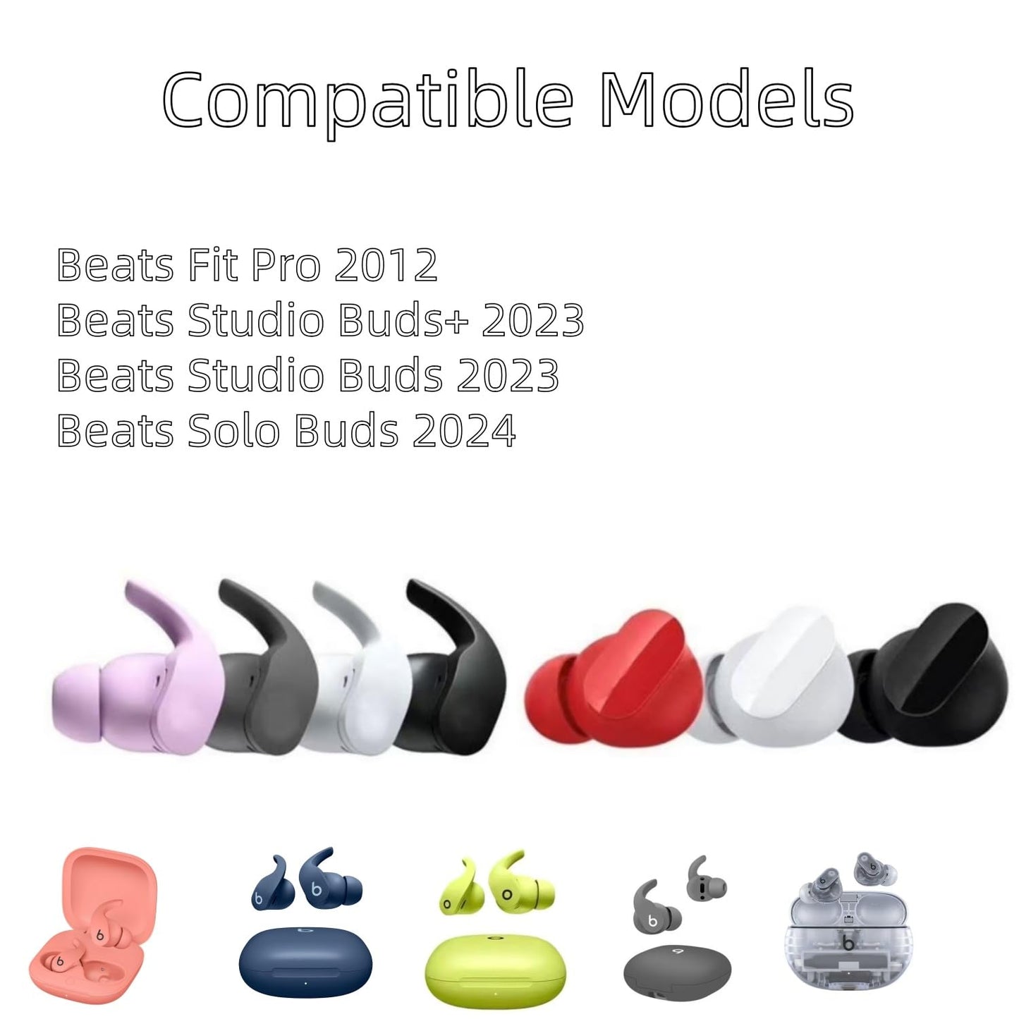 Aginkgo Replacement Ear Tips for Beats Fit Pro, Beats Studio Buds+, Beats Studio Buds, Beats Solo Buds Silicone Earbuds Washable Noise Isolation, Fit in The Charging Case, 6 Pairs S/M/L (Tidal Blue)