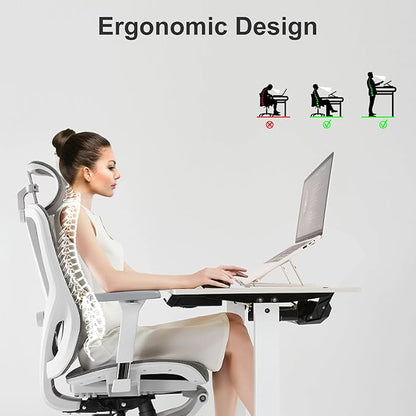 weourwe Ergonomic and Foldable Laptop Stand for Desk, Adjustable Riser, Fits All Laptops and Notebooks up to 17,Ultra-Thin,Ventilated Cooling,ABS+Silicone,Starlight.