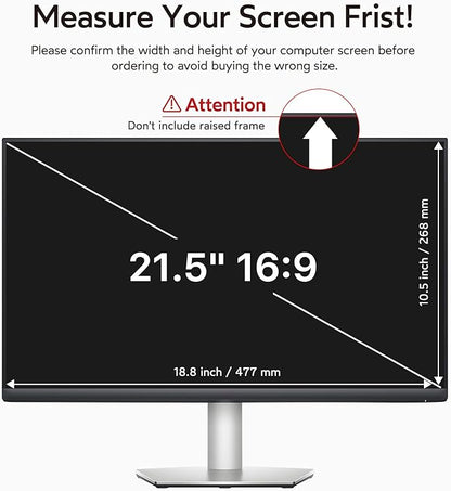 BERSEM 21.5 Inch Monitor Computer Privacy Screen Filter for 16:9 Ratio,Removable Monitor Anti-Glare & Privacy Filters for 21.5 Inch, Anti Blue Light, Anti-Spy, Anti-Scratch, UV-Blocking