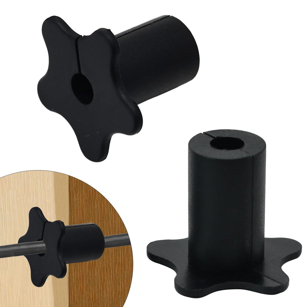 EASYEAH 2pc Black Starlink Cable Grommets 1" Silicone Wire Hole Grommet