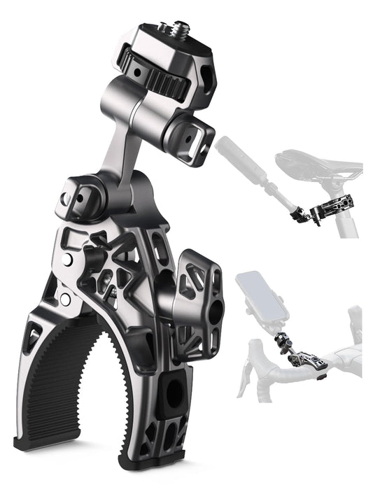 Movmax C Clamp Camera Mount for Flat Tube Road Bike, Super Clamp with 1/4"-20 Thread,E-Bike Accessories/Bicycle, Compatible with GoPro Hero13/12/11/10/ DJI Osmo 360/Action 5 Pro/4/3/Insta360 X4/X5