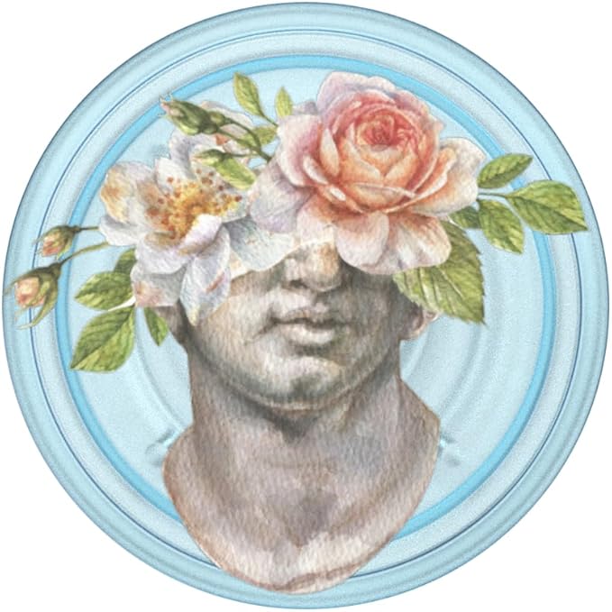PopSockets Adhesive Phone Grip, Holder, Phone Stand, Light Blue - Floral Bust