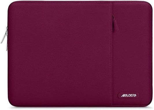 MOSISO Laptop Case 13 inch, 13 inch Laptop Sleeve Compatible with MacBook Air M4 M3 M2 M1 2025-2018 / Pro M2 M1 2025-2016, Polyester Vertical Computer Sleeve Bag with Pocket, Wine Red