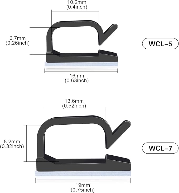 XHF 120 PCS Adhesive Cable Wire Clips Black, Outdoor Cable Management Wire Organizer Cord Holder for Under Desk, Car, Wall, TV PC Ethernet Cable