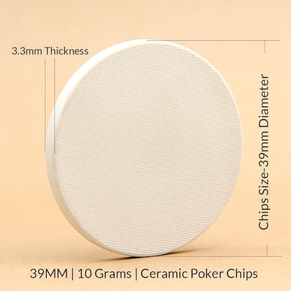 100 Custom 𝗖𝗲𝗿𝗮𝗺𝗶𝗰 𝗣𝗼𝗸𝗲𝗿 𝗖𝗵𝗶𝗽𝘀 with Your Personalized Text or Logo, 39mm/1.5 in Casino Poker Chips Sized