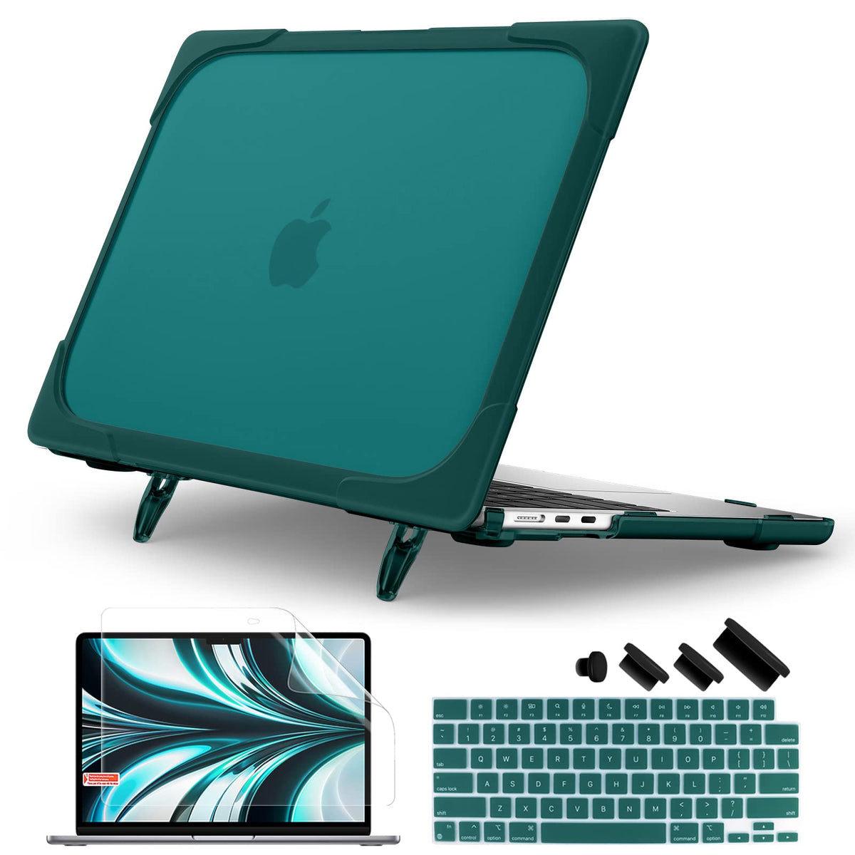 Batianda Heavy Duty Case for MacBook Air 13.6 inch with Stand,Lavender Grey
