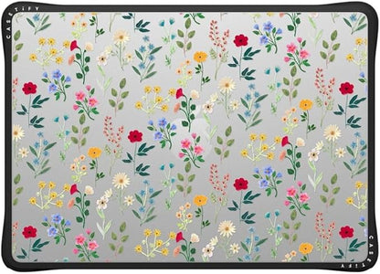 CASETiFY Impact MacBook Air 13.6" (M2-M4) Case [Cushioned Impact Corners/Scratch-Resistant/Anti-Slip Grip] - Spring Botanicals 2 - Clear Black