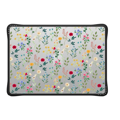 CASETiFY Impact MacBook Air 13.6" (M2-M5) Case [Cushioned Impact Corners/Scratch-Resistant/Anti-Slip Grip] - Spring Botanicals 2 - Clear Black
