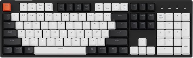 Keychron C2 Full Size 104 Keys USB Type-C Wired Mechanical Gaming Keyboard for Mac Layout, Gateron G Pro Red Switch/RGB Backlight/Double-Shot ABS keycaps Computer Keyboard for Windows Laptop PC
