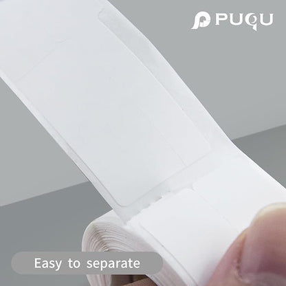 PUQU 30x20mm Direct Thermal Sticker Labels, Self-Adhesive All-Purpose Label Maker Tape, Compatible with AQ Series Label Printer, Refills Standard Laminated Office Labeling, 6 Rolls, 1920 Labels