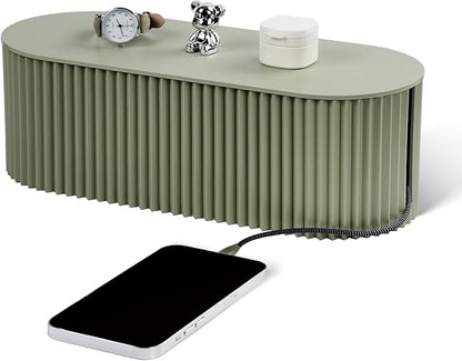 Cable Management Box Large Cable Organizer Box for Power Strips, Surge Protectors, Chargers, Adapters, TV Computer Wires Cable Hider Organizer Box with Cable Ties，Wire Ties - Green