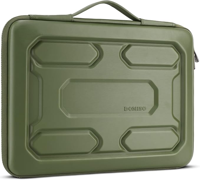 DOMISO 14 inch Laptop Sleeve with Handle Shockproof Computer Bag Waterproof EVA Protective Carrying Case for 14" ThinkPad E480/Yoga 920/13.5" Microsoft Surface Book/HP Pavilion 14 Stream 14, Green