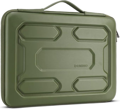 DOMISO 14 inch Laptop Sleeve with Handle Shockproof Computer Bag Waterproof EVA Protective Carrying Case for 14" ThinkPad E480/Yoga 920/13.5" Microsoft Surface Book/HP Pavilion 14 Stream 14, Green