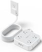 TESSAN Surge Protector Power Strip 15 Ft Cord, 8 Widely Spaced Outlets, 3 USB Charger(1 USB C Port), Ultra Thin Flat Plug Extension Cord 15 Feet, 900J Surge Protection for Home, Dorm Room Essentials