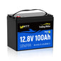 WattCycle 12V 100Ah LiFePO4 Battery, Group 24 Lightweight Lithium Battery with 120A Smart BMS, IP67 Waterproof, Bluetooth Monitoring Battery for RV, Boat, Solar, Off-Grid Backup Power