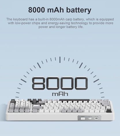 x Aula F99 Pro Wireless Mechanical Keyboard with Knob,Tri-Mode BT5.0/USB-C/2.4GHz Hot Swappable Keyboard,Pre-lubed Switches,Gasket Structure,RGB Backlit Computer Gaming Keyboards (Side Printed Black)