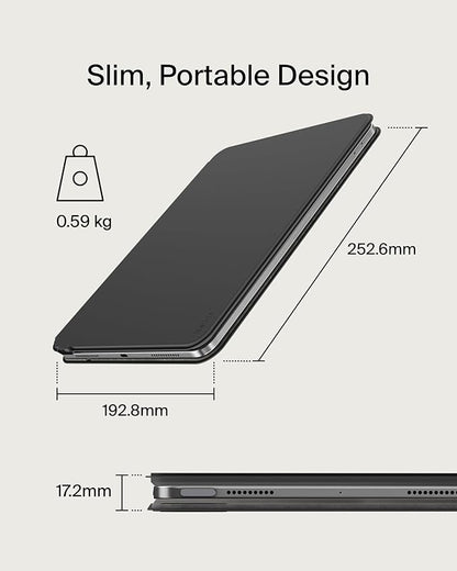 Belkin Pro Keyboard Case w/Magnetic Stand, Backlit Bluetooth Keyboard, Multi-Gesture Controls, Magnetic Apple Pencil Storage Compatibility, & Multimedia Keys for iPad Pro 11" (M4) - Black