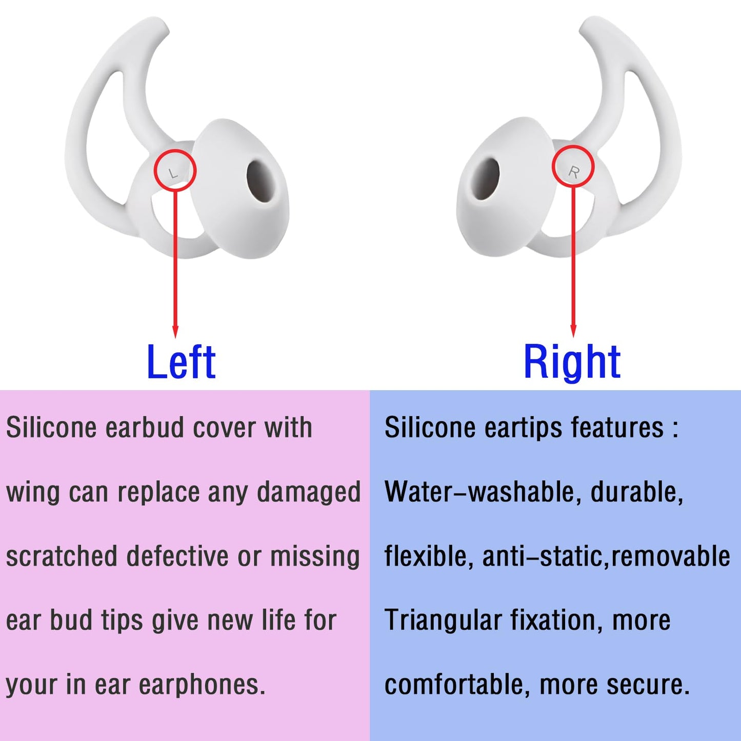 WKYMY Earbud Replacement Tips Silicone Earbud Tips Compatible with Bose Quietcomfort and Sport Headphone Rubber Tips Ear Bud Covers 3 Pairs S M L Gray