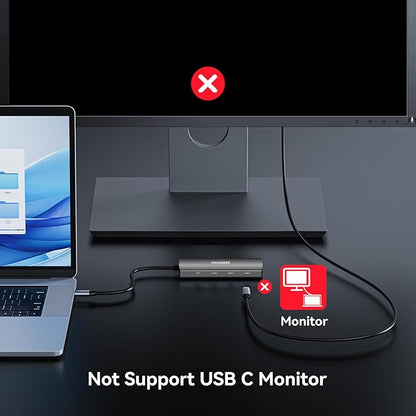 VANGREE USB C Hub, 3 USB 3.2 Gen 2 Ports with 10Gbps, 4K@60Hz HDMI, 100W Power Delivery, 3 USB-A 3.0 Ports, USB C Splitter Multiport Adapter Extender for MacBook Pro/Air, iPad Pro, Mac mini and More