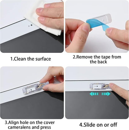 Webcam Cover, 3 Pieces, Laptop Camera Cover, Privacy Shielding Capacity is Twice as Big as The Traditional, Suitable for Computer Mobile Phones, laptops, Tablets and so on (Grey Marble)