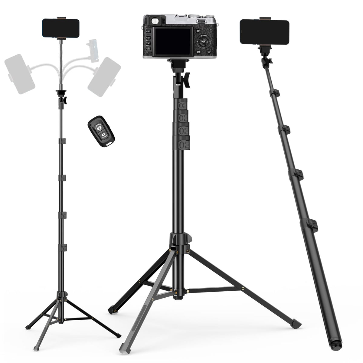 EMART 62’’ Cell Phone Tripod Stand with Remote for iPhone and Android