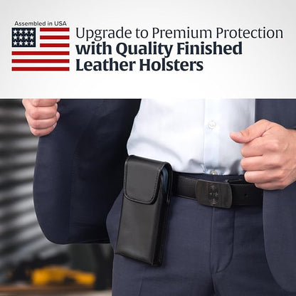Turtleback Belt Clip for iPhone 16 Pro Max, 15 Pro Max, 14 Pro Max -Large- Fits w/Defender Bulky Style Cases - Premium Black Nylon, Vertical Belt Holder, Magnetic Closure HD Rotating Belt Clip