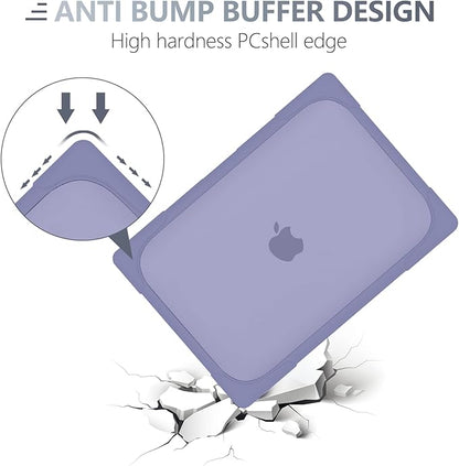 Batianda for M4 MacBook Air 13.6 inch Case 2025 2024 2022 Release Model A3240 A2681 M2 A3113 M3, Heavy Duty Shockproof Protective Hard Shell with Fold Kickstand & Keyboard Cover, Lavender Grey